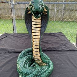 Large Green Cobra Statue