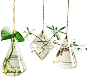 Terrarium Container Flower Planter Hanging Glass for Hydroponic Plants Home Garden Decor 3 Pack