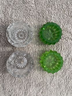 Vintage Salt Cellars- Diamond Cut Glass