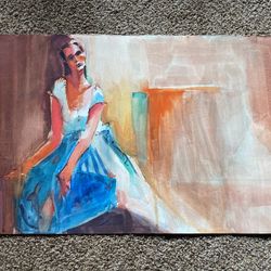 Unknown Artist Water Color 1980 Double Sided Painting
