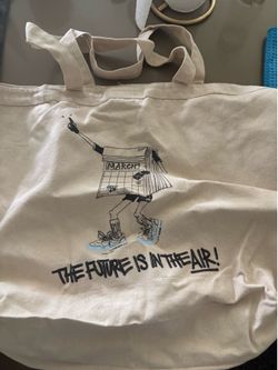 Graphic canvas tote bag