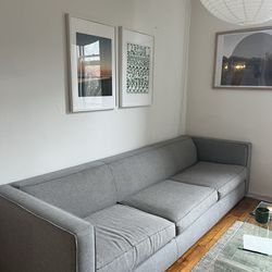 CB2 3-Seat Grey Couch