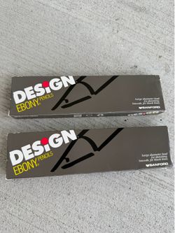 Vintage Sanford Design Ebony Pencils No. 14420 Jet Black Extra Smooth Sketching 2 Boxes NOS