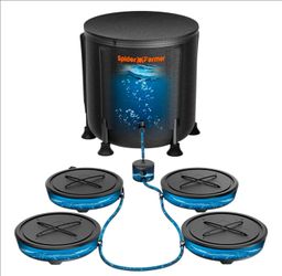 Spider Farmer 4 Pot Gravity-Fed Self Watering System, Automatic Watering
Equipped with 13 Gallon Reservoir & 5 Gallon Fabric Pots, Fits Indoor Plants,