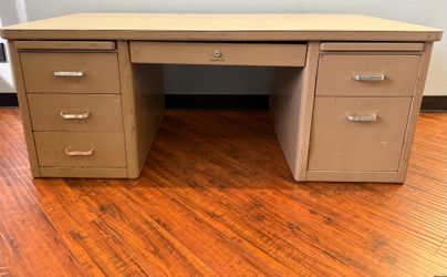 Vintage Steelcase Tanker Desk - Heavy Duty Metal Desk - $500