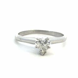 Woman’s Ladies 14k White Gold Heart Shaped Diamond Engagement Ring .60 CTW Size 6.5 GP3108393