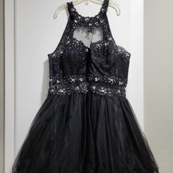 Black with silver Trim, Size XXL Dress