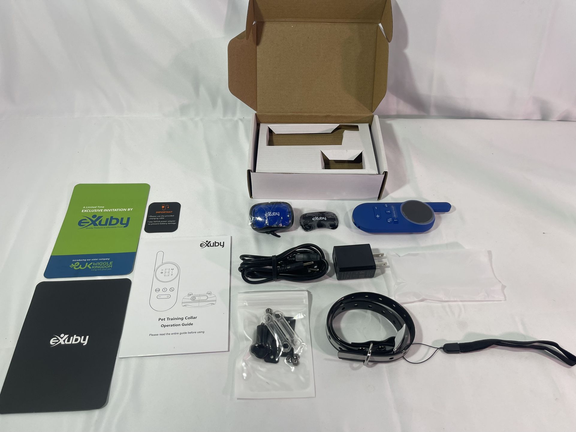 Exuby Tiny Shock Collar for Small Dogs Or Cat 5-15 lbs with Blue Remote EXBTZ812