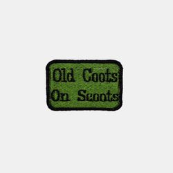 New Old Coots On Scoots Sew- On Embroidered Patch Size: 1 3/4" By 2 1/2"