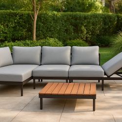 Modular Patio Woven Rattan Sectional Couch Set