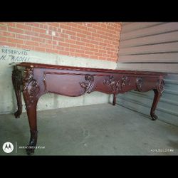 Conference Table hand Carved With  Teakwood From Costa Rica. 