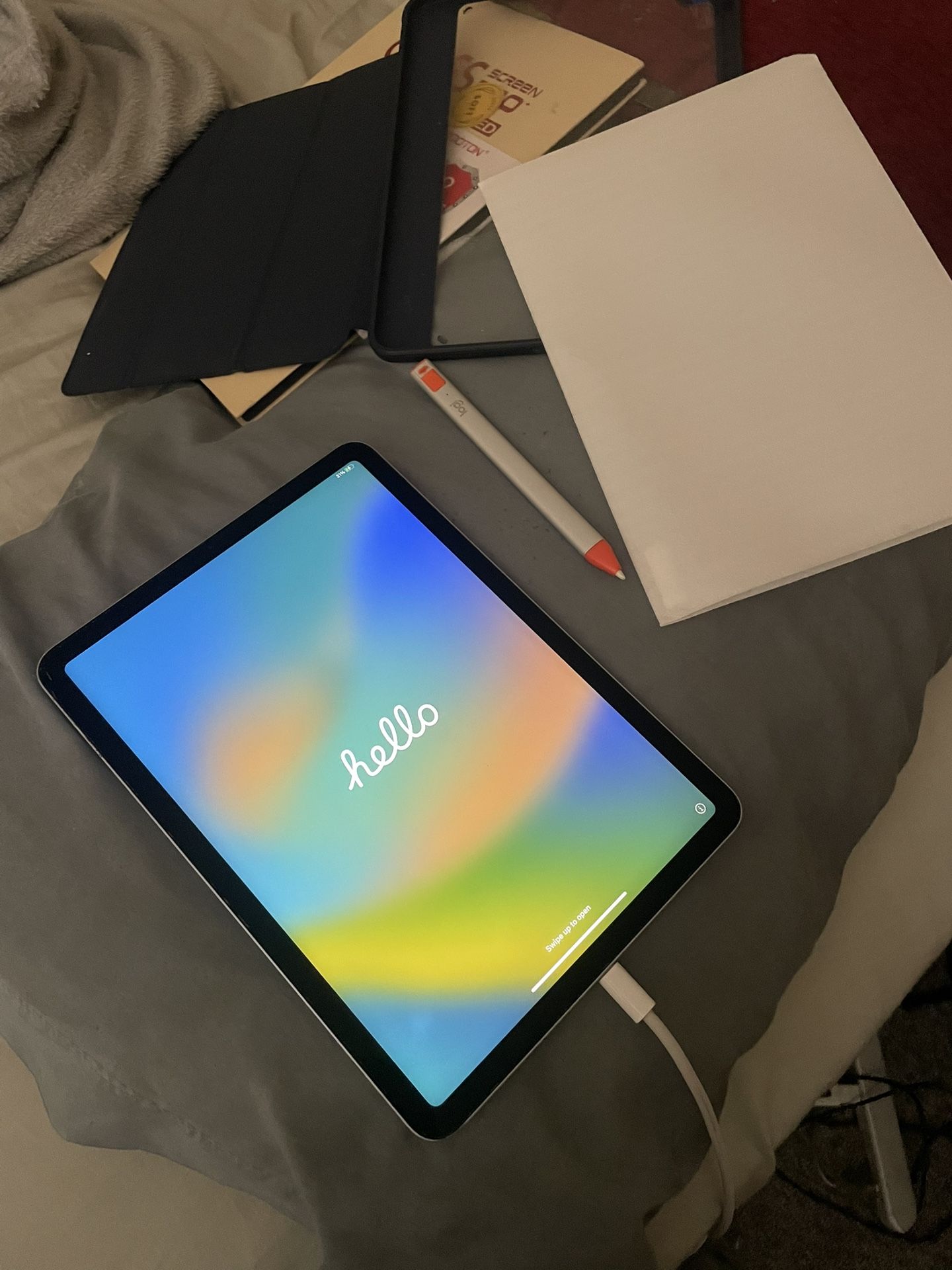 iPad With Screen Protector And Case