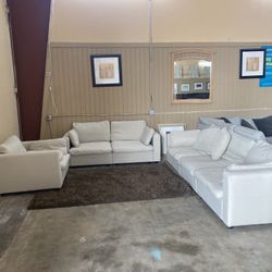 fabric sofas set 3 pieces 