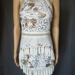 White And Gold Summer Dress