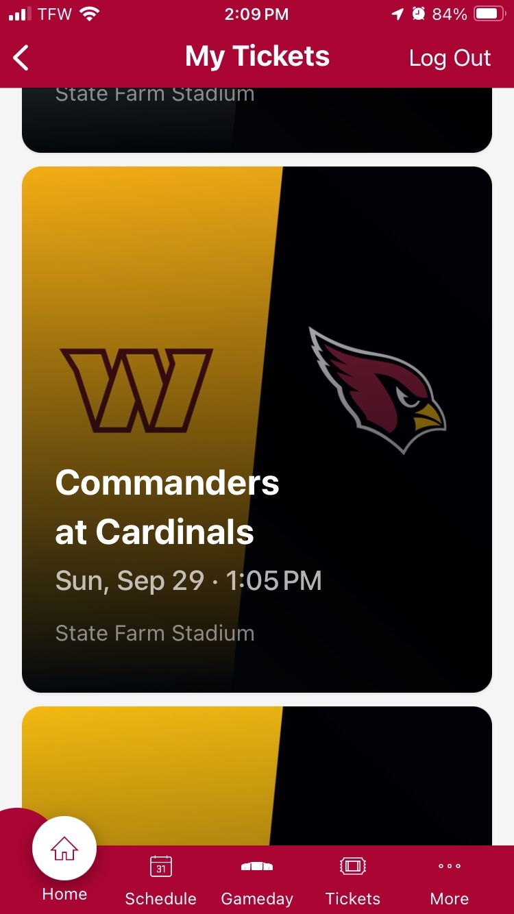 Washington commanders at Arizona Cardinals row eight lowers
