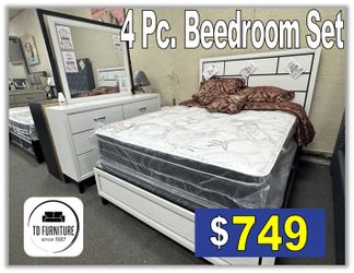 4Pc Queen Size Bedroom Set, furniture, recamaras