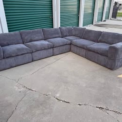 Grey Corduroy Sectional