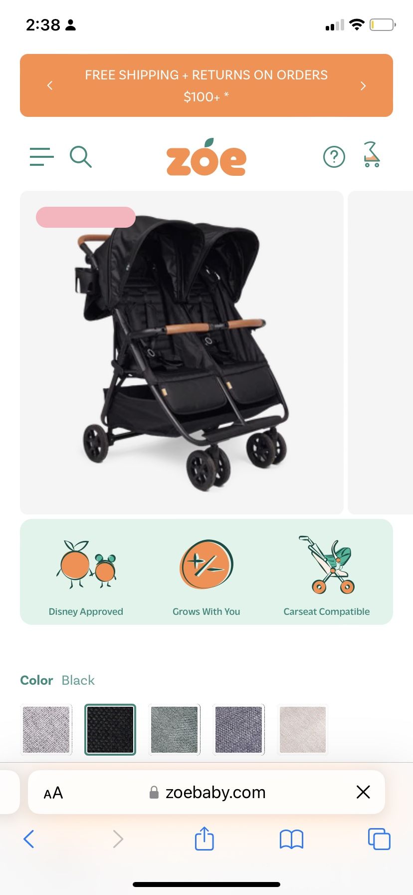 Zoe Double Stroller