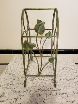 Vintage green metal rack.