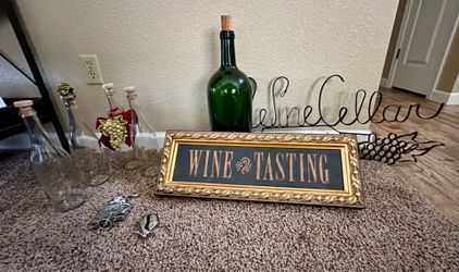 Wine bottles, Opener & Wall Art Decor -LOT