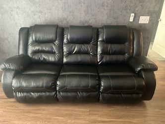 3 piece leather set with cup holders