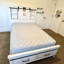 White Full Bookcase Bed