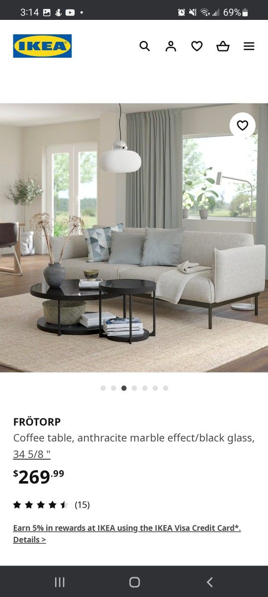 1 Large Coffee Table And 3 Small Side Tables