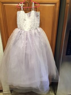Little Girls Lavender Ballgown With Sequins Size 10