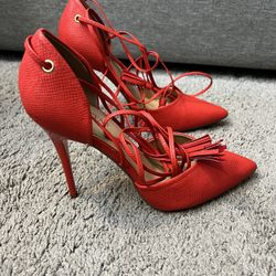 Sexy Lace Up Red Heels