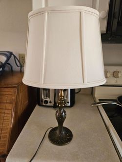 Vintage Bronze Art Deco Fleur De Lis Table Lamp