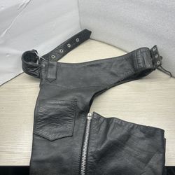 X Element advanced motorcycle gear leather chaps size 38 Black-Reduced Again 