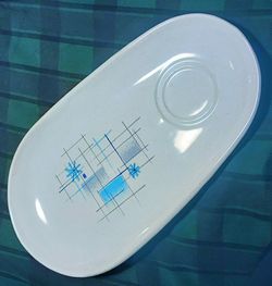 Mid century modern atomic age Franciscan OASIS tv plate snack tray AS IS McM