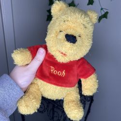 Adorable Vintage/Y2K Disney Pooh Bear Fuzzy Plushie Disneyland Walt Disney World