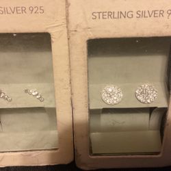 4 Pairs Of Sterling Silver 925 Stud Earrings…By I am