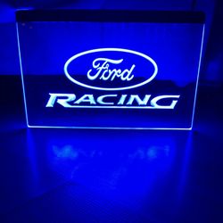 FORD RACING LED NEON BLUE LIGHT SIGN 8x12