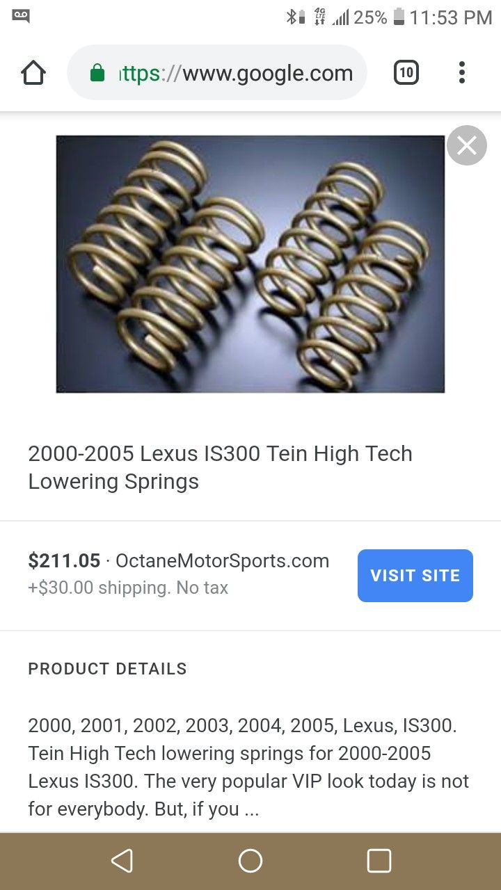 Toyota is300 gold tein springs