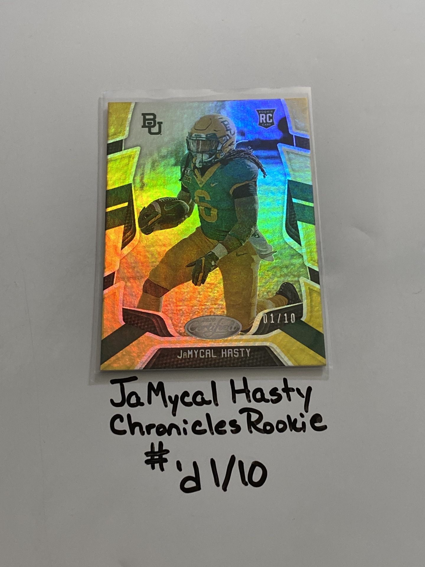 JaMycal Hasty New England Patriots RB Chronicles Short Print Insert Rookie Card. #’d 1/10.