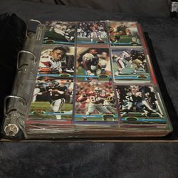 Binder Full Of Baseball And Football Cards 