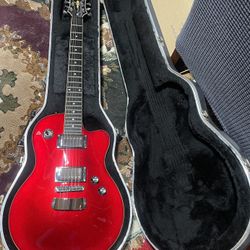hagstrom guitar D2H Red sparkle  With SBK hard  Case