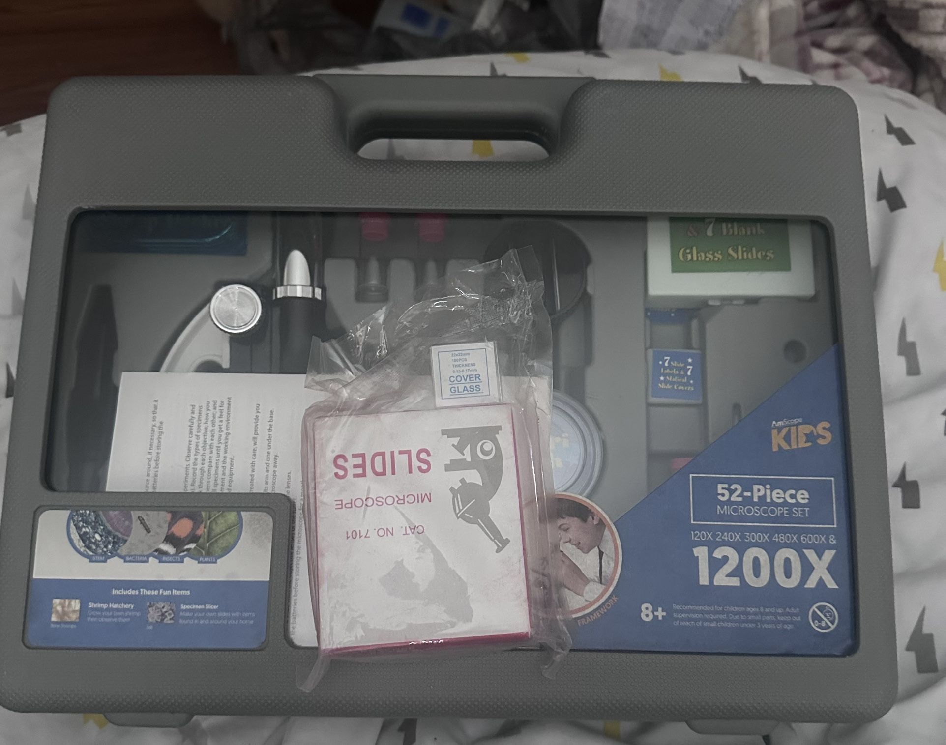 New 52 Piece Microscope Set With Extra Never Opened Slides