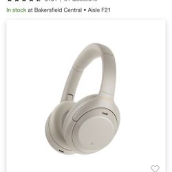 Sony WH-1000XM4 Noise Canceling Overhead Bluetooth Wireless Headphones - Silver