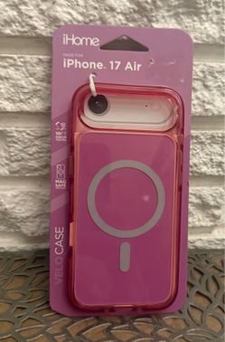 iHome Velo Shockproof MagSafe Compatible Back Case for Apple iPhone 17 Air Pink