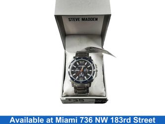 Steve Madden Sm9125blsv Silver Regular Watch