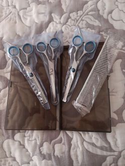 Hair Cutting Scissors and Comb Set