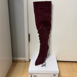 Burgundy Heeled Boots