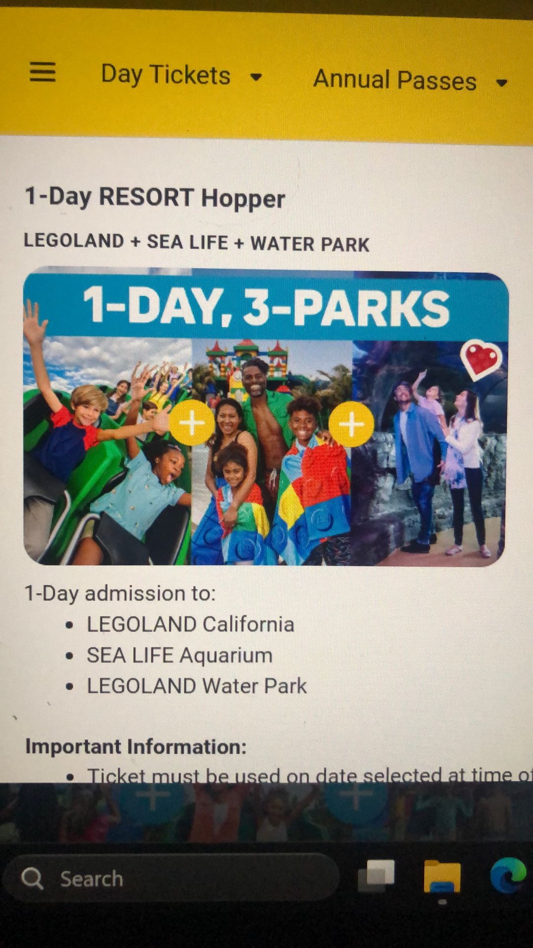1 Day Resort Hopper Legoland Tickets