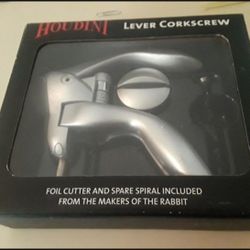 NEW! HOUDINI LEVER CORKSCREW  (stainless steel)