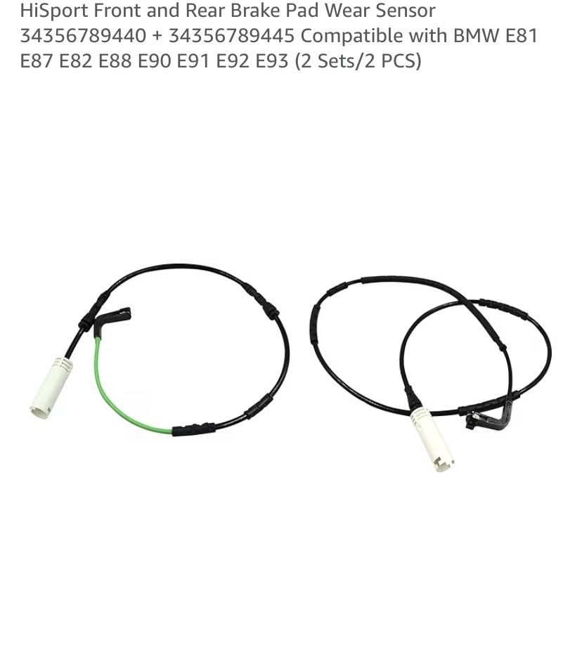 HiSport Front and Rear Brake Pad Wear Sensor Compatible With BMW