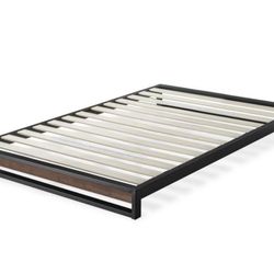 GOOD DESIGN Winner Suzanne Grey Wash Twin 6 in. Bamboo and Metal Platforma Bed Frame