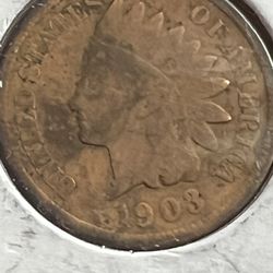 1903 Indian Head Penny Unique Color Red Brown